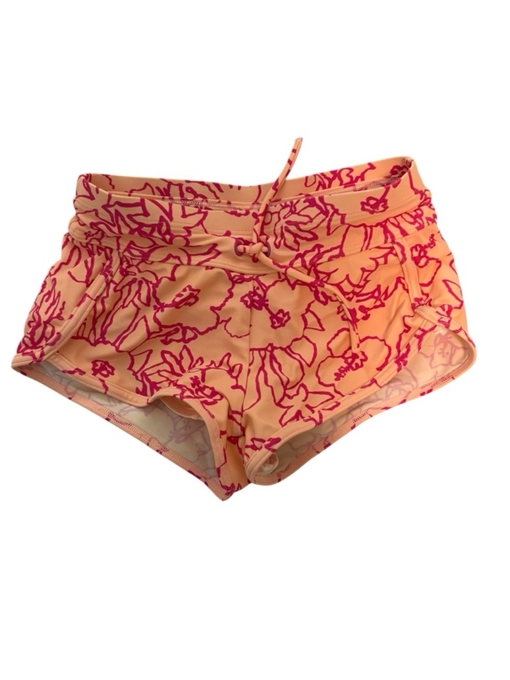 Athleta Girls Swim Shorts Floral Peach